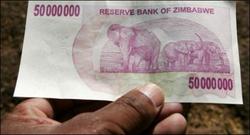 Billete de 250 millones en Zimbabue